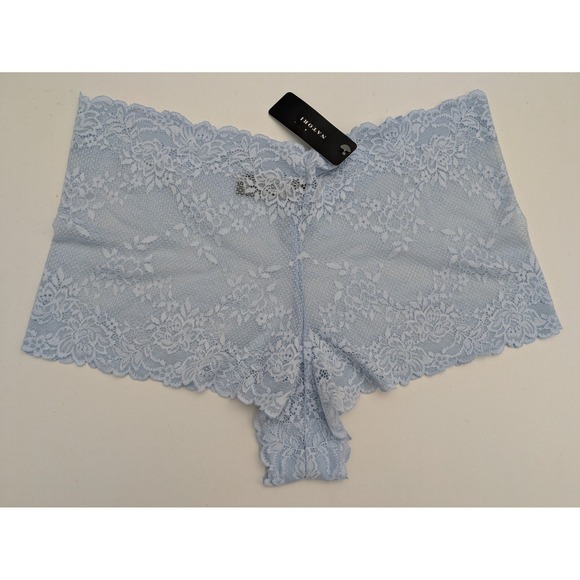 Natori 775314 Heavenly‎ Lace Boyshort Panty Underwear Large Light Blue NWT $32 - Picture 3 of 7
